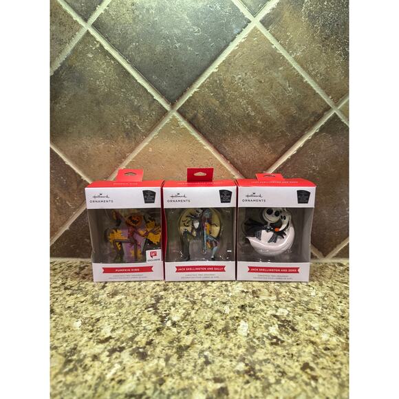 New Disney Tim Burton's The Nightmare Before Christmas Hallmark Ornament Bundle - Picture 1 of 9